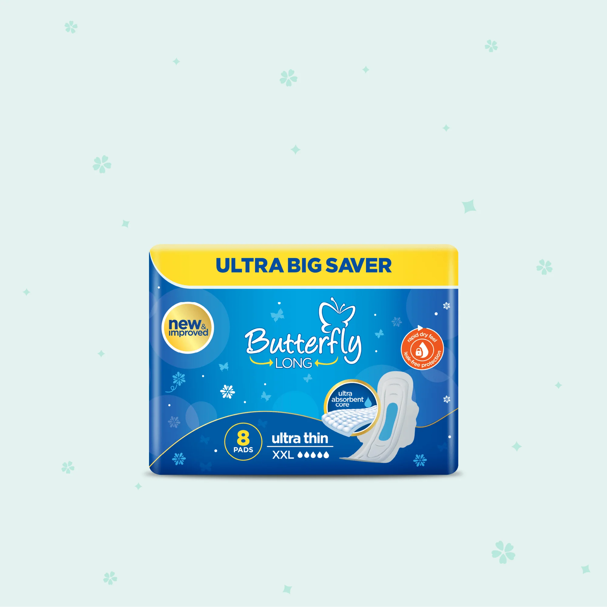 Butterfly Long Ultra Big Saver Sanitary Pads XXL 8 Pcs